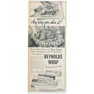 Vintage 1950s Reynolds Wrap Aluminum Foil Advertising Print Kitchen Decor